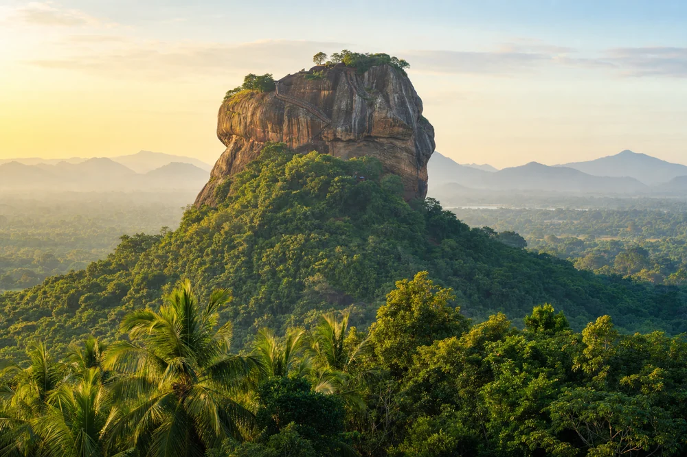 Sigiriya Lion Rock rising from the jungle