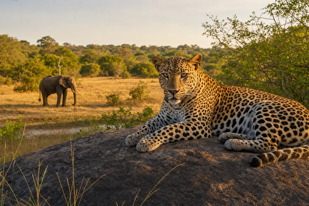 A leopard resting in Yala National Park